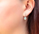 Золотые серьги с яркими полупрозрачными ограненными эфиопскими опалами 2,51 карата