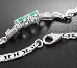 Оригинальный серебряный браслет с изумрудами