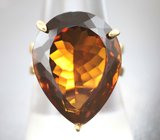 Серебряное кольцо с цитрином мадейра и аметистами