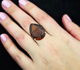 Серебряное кольцо с цитрином мадейра и аметистами
