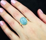 Серебряное кольцо с аквамарином и топазами