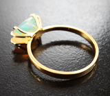 Золотое кольцо с ярким ограненным эфиопским опалом 1,62 карата