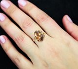 Золотое кольцо с ярким контрастным мексиканским агатом 4,79 карата Золото