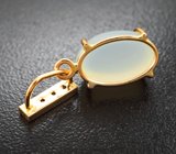 Золотой кулон с крупным кабошоном и ограненным лунным камнем 6,69 карата