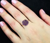 Золотое кольцо с насыщенным резным аметистом 8,32 карата