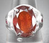 Серебряное кольцо c крупным спессартином и родолитами