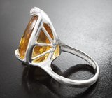 Серебряное кольцо с крупным цитрином и аметистами