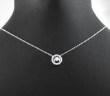 Серебряное колье с черным муассанитом 1,08 карата
