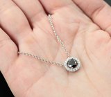 Серебряное колье с черным муассанитом 1,08 карата