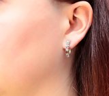 Изящные серебряные серьги с турмалинами