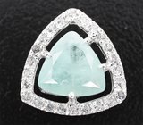 Кулон с уральским изумрудом 1,66 карата и лейкосапфирами