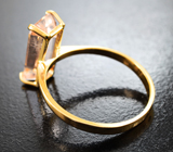 Золотое кольцо с ярким персиковым морганитом 3,6 карата