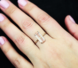 Золотое кольцо с ярким персиковым морганитом 3,6 карата