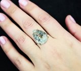Золотое кольцо с чистейшим крупным зеленым аметистом лазерной огранки 18,15 карата