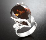 Серебряное кольцо с насыщенным цитрином