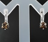 Изящные серебряные серьги с дымчатым кварцем