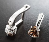 Изящные серебряные серьги с дымчатым кварцем