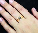 Золотое кольцо с редким насыщенным хризобериллом с эффектом кошачьего глаза 0,71 карата