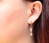 Золотые серьги с чистейшими морганитами 5,25 карата