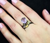 Серебряное кольцо с аметистом и сапфирами