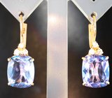 Серьги с флюоритами высокой чистоты со сменой цвета 13,05 карата Золото
