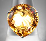 Серебряное кольцо с насыщенным цитрином и перидотами