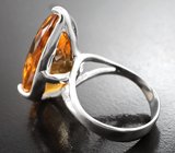 Серебряное кольцо с крупным цитрином