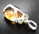 Серебряный кулон с цитрином и перидотами