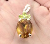 Серебряный кулон с цитрином и перидотами
