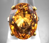 Серебряное кольцо с насыщенным цитрином