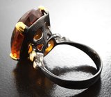 Серебряное кольцо с насыщенным цитрином