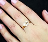 Золотое кольцо с нежным морганитом топовой огранки и высокой чистоты 1,35 карата
