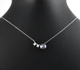 Серебряное колье с цветным жемчугом