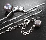 Серебряное колье с цветным жемчугом