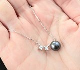 Серебряное колье с цветным жемчугом