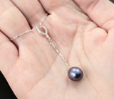 Серебряное колье с цветным жемчугом