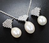 Серебряный комплект с жемчугом