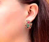 Ювелирный шедевр! Все существующие драгоценные камни в массивных золотых серьгах!