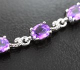 Изящный серебряный браслет с аметистами