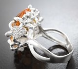 Серебряное кольцо с резным цитрином авторской огранки