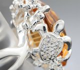 Серебряное кольцо с резным цитрином авторской огранки