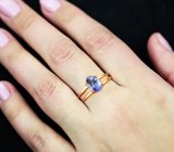 Золотое кольцо с чистым насыщенным танзанитом 0,93 карата