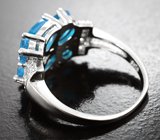 Роскошное серебряное кольцо с «неоновыми» апатитами
