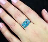 Роскошное серебряное кольцо с «неоновыми» апатитами