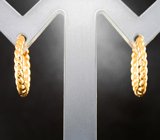 Золотые серьги с крупным насыщенным кремово-розовым морским жемчугом 23,55 карата