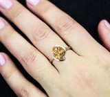 Изящное серебряное кольцо с цитринами