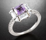 Стильное серебряное кольцо с аметистом