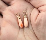 Подвесы для серег с натуральными solid кораллами 5,2 карата