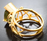 Золотое кольцо с потрясающим крупным сфеном 9,62 карата в окружении бриллиантов высоких характеристик