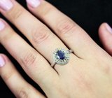 Праздничное серебряное кольцо с разноцветными сапфирами